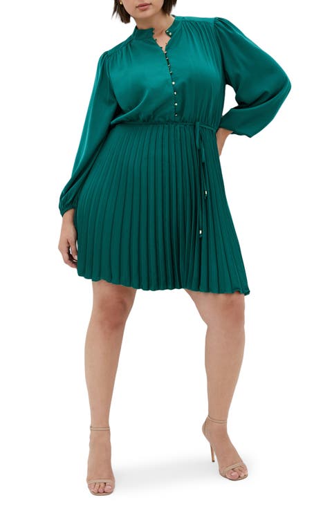 Halle Long Sleeve Minidress (Plus)