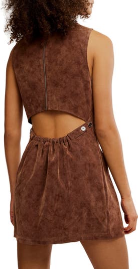 Atlas Cutout Faux Suede Minidress