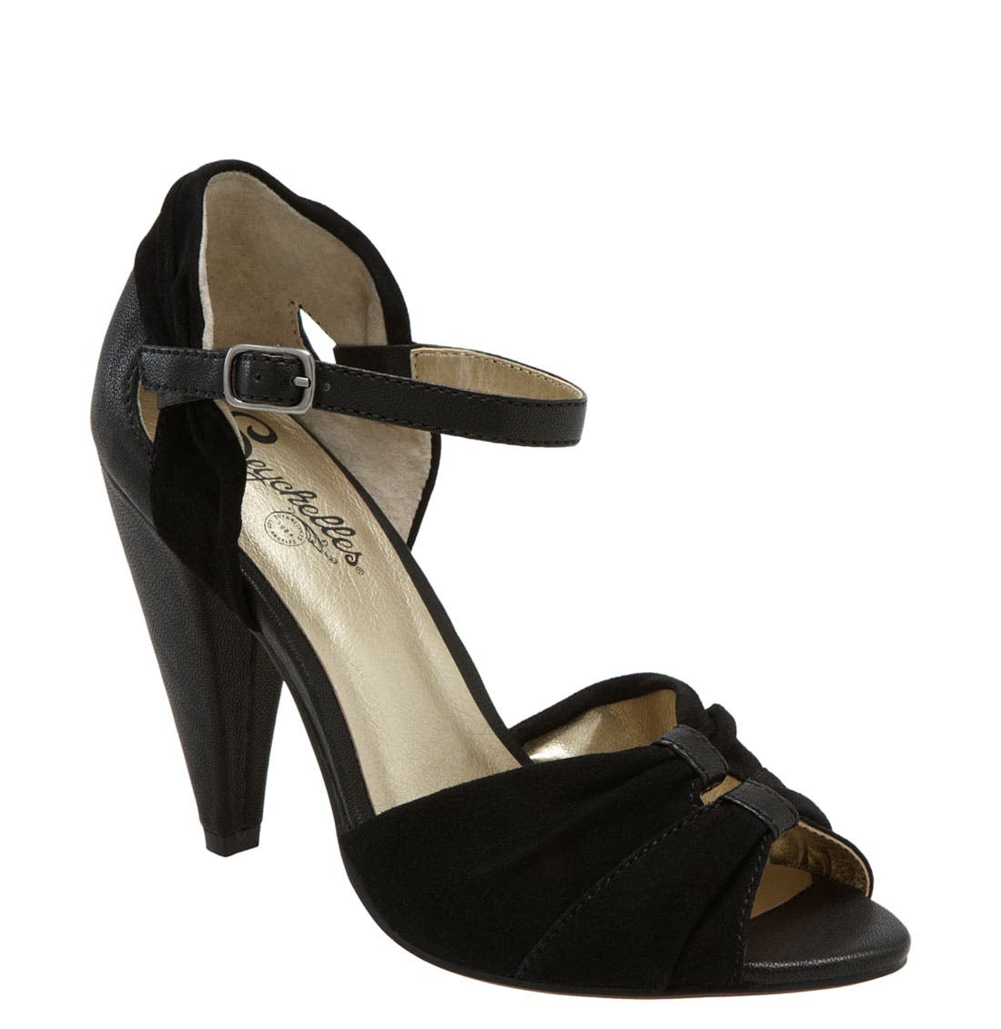 'Little Owl' Sandal, Main, color, BLACK