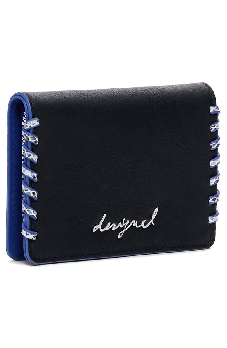 Desigual Medium Faux Leather Wallet, Alternate, color, Black