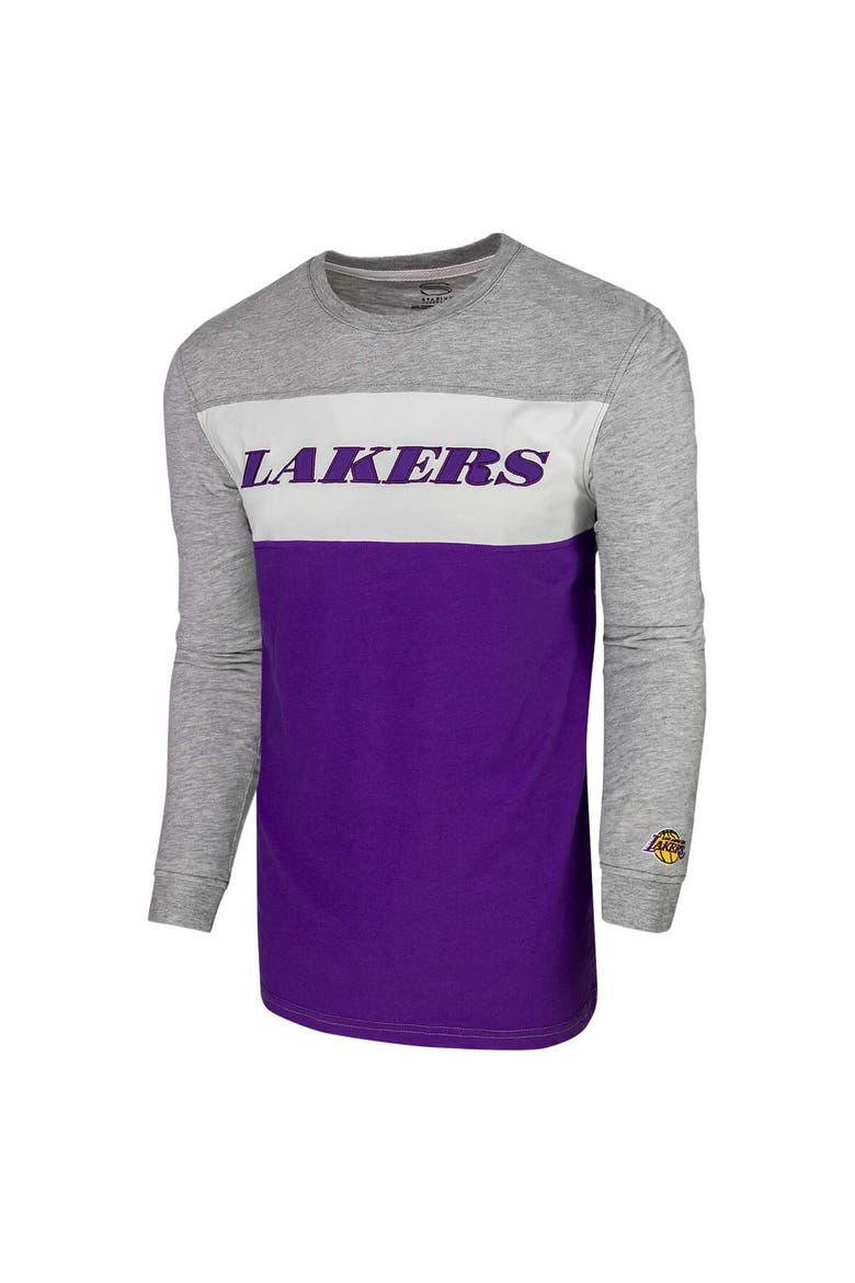 Unisex Heather Gray Los Angeles Lakers Loge Long Sleeve T-Shirt, Alternate, color, Heather Gray