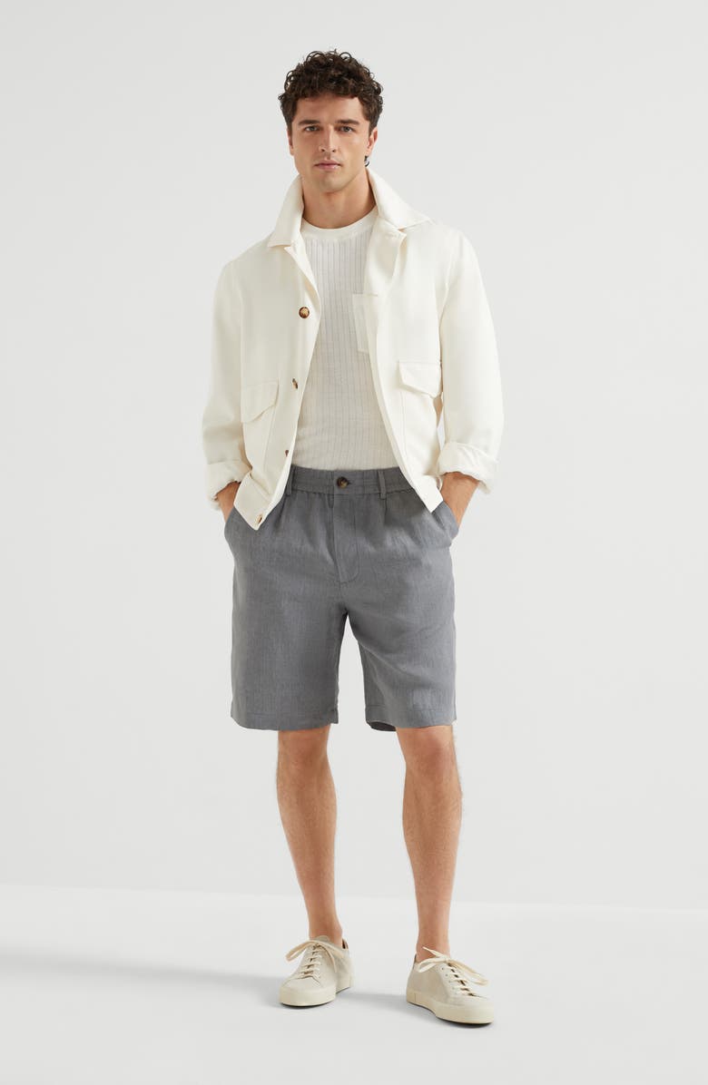 Brunello Cucinelli Linen Bermuda shorts, Alternate, color, 
