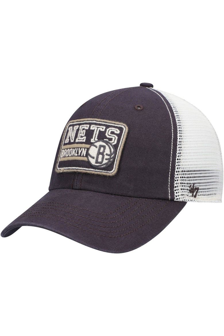 Men's '47 Charcoal Brooklyn Nets Off Ramp Trucker Snapback Hat, Main, color, Charcoal