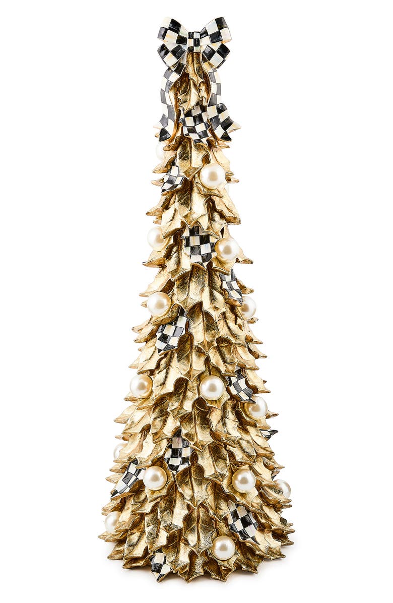 MACKENZIE CHILDS Courtly Noel Handmade Tall Faux Pearl Tree Figurine, Main, color,
