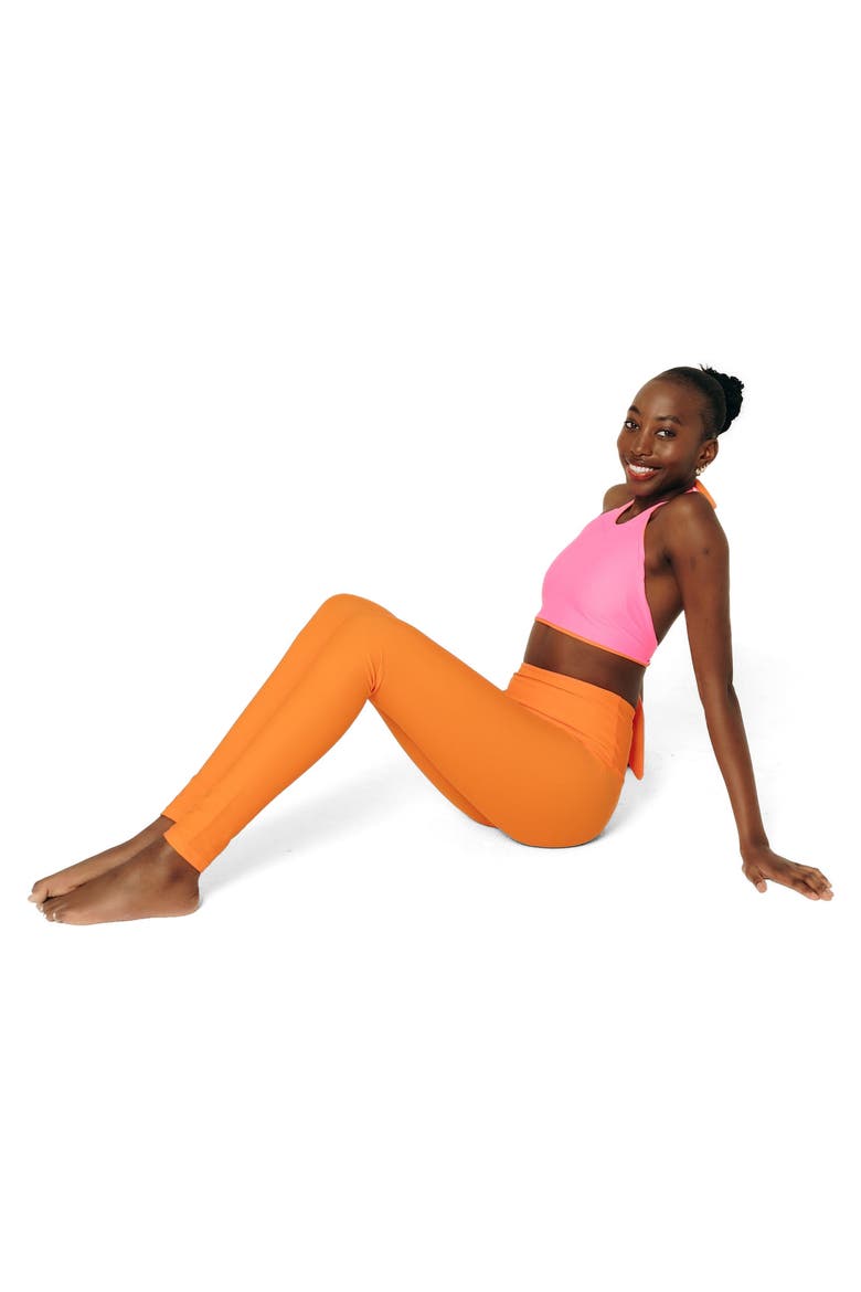 Women's Reversible Halter Swim Top - UPF 50+, Alternate, color, Hot Neon Pink