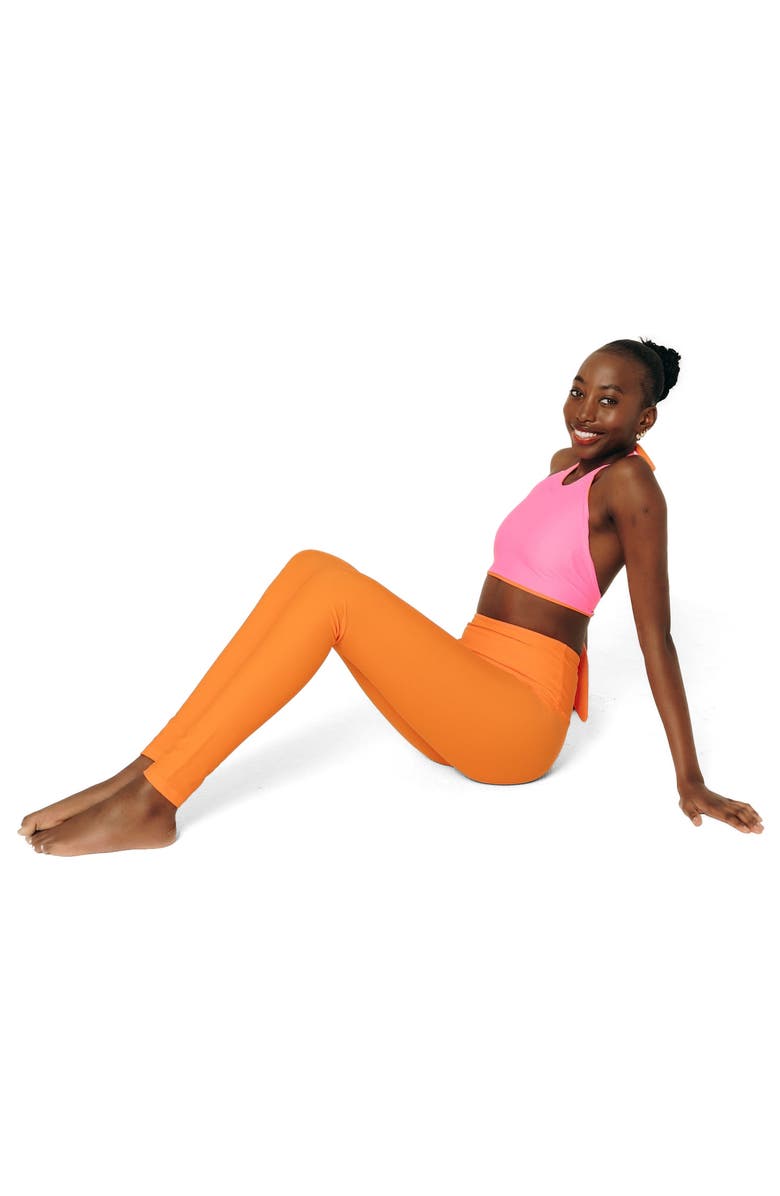 TUTUBLUE Women's Reversible Halter Swim Top - UPF 50+, Alternate, color, Hot Neon Pink