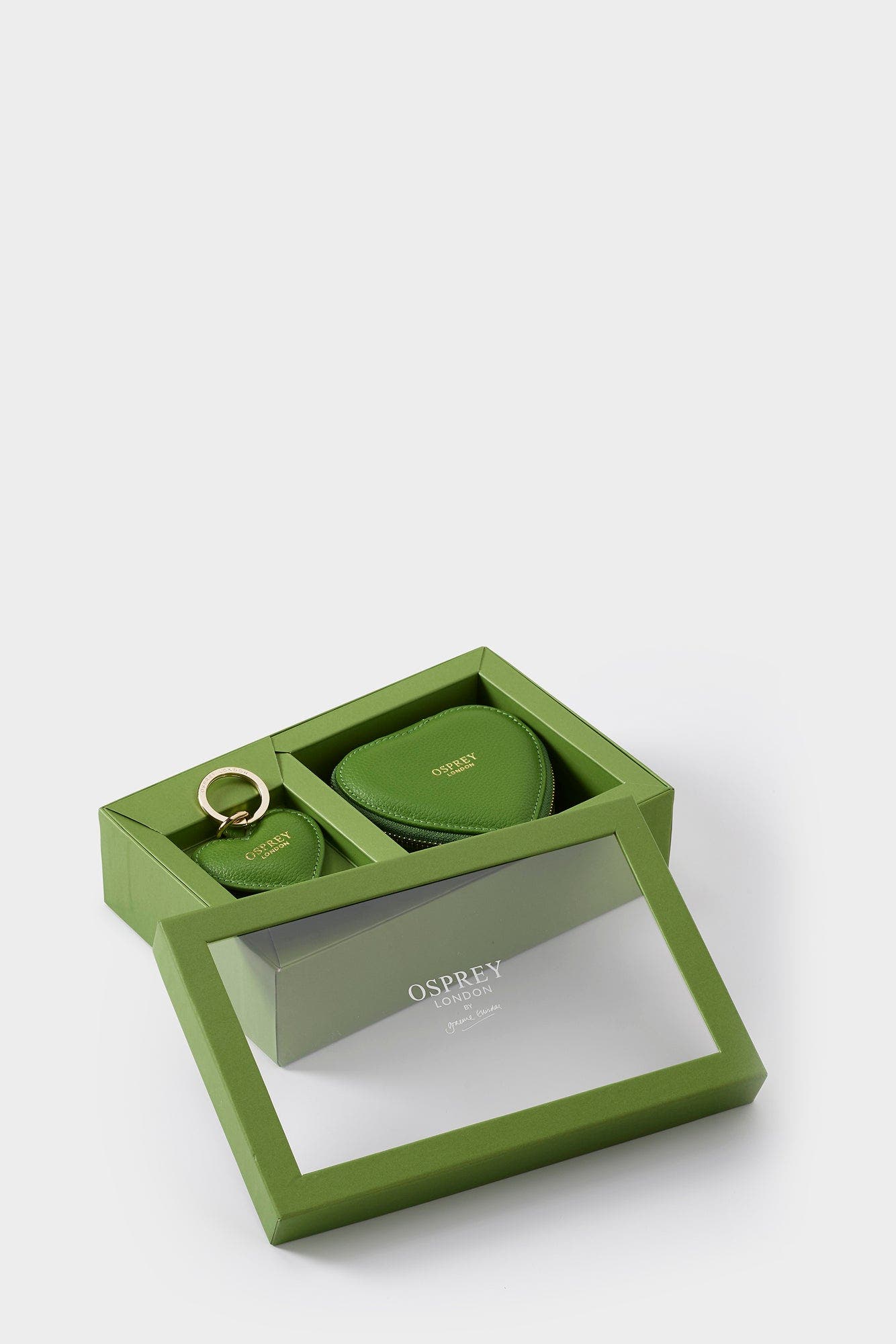 Osprey London The Tilly Leather Heart Gift Set, Main, color, Apple