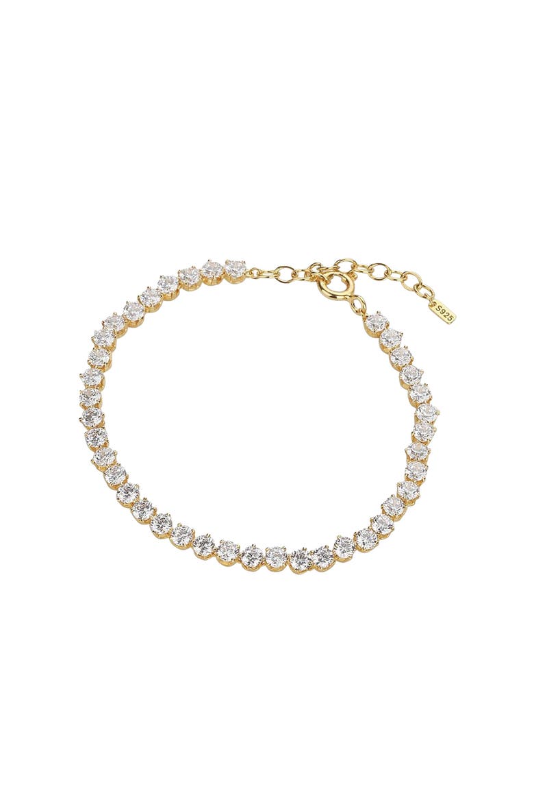 Sterling Silver 18k Gold Plated Josephine Tennis Bracelet Classic, Main, color, Gold