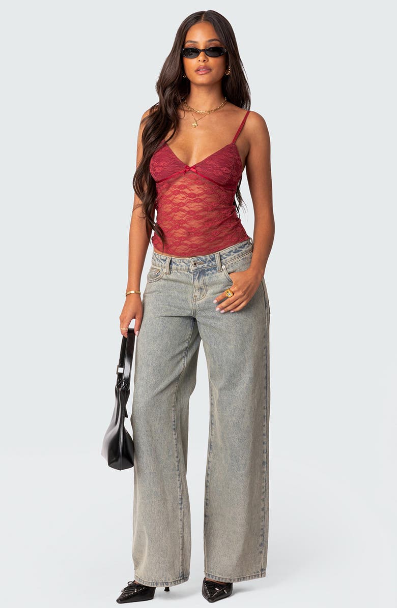 EDIKTED Eira Lace Camisole, Alternate, color, Bordu