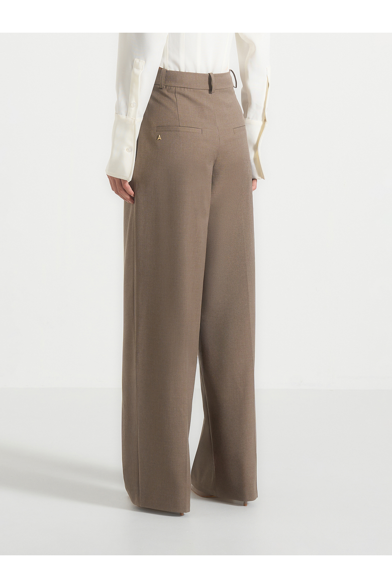 Colette Draped Wrap Front Pleated Trousers, Alternate, color, Taupe