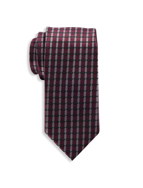 Big & Tall Grid Patterned Tie