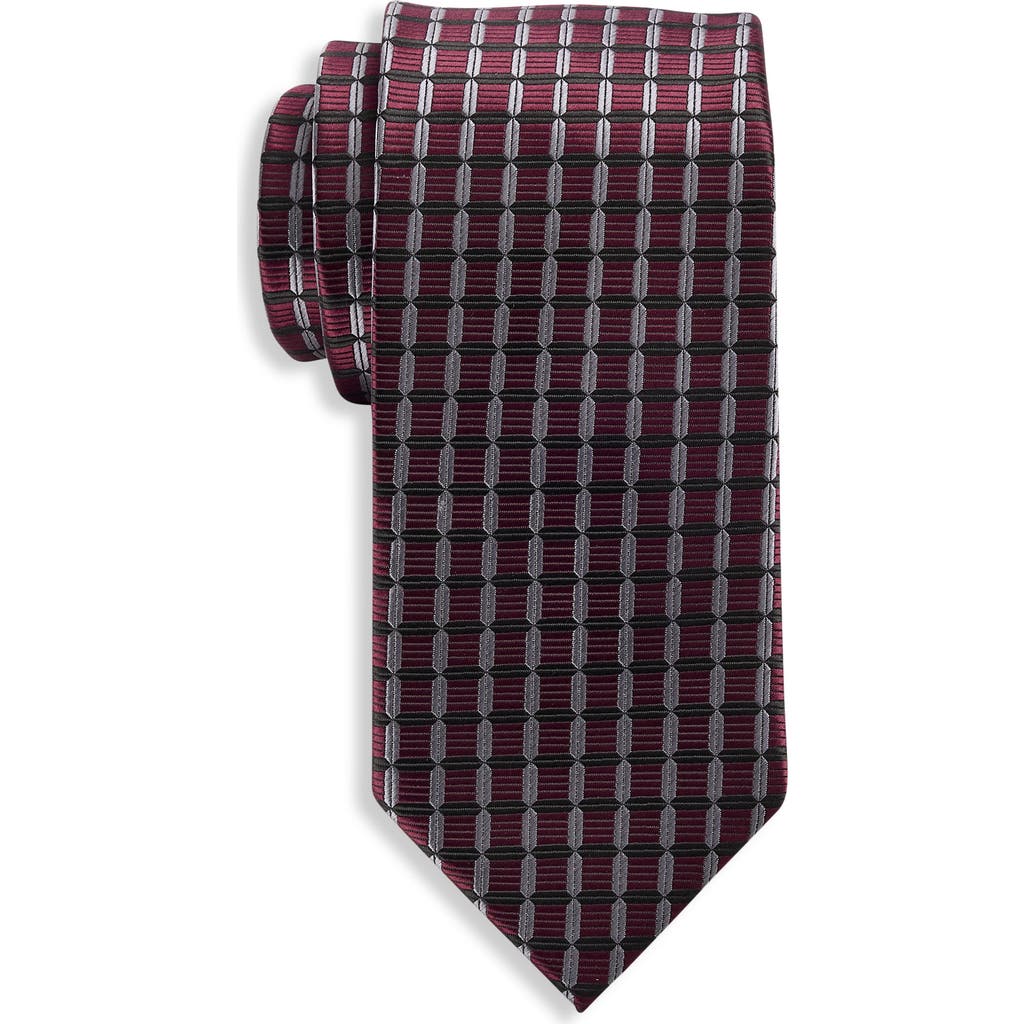 Oak Hill By Dxl Big & Tall Grid Patterned Tie In Brown