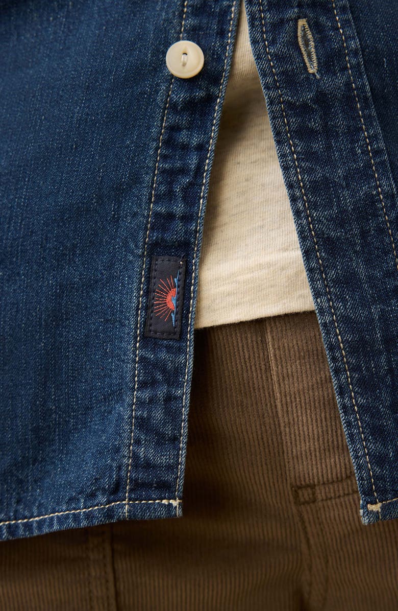 Faherty The Tried & True Lyocell & Linen Chambray Button-Up Shirt, Alternate, color, Night Lagoon Wash