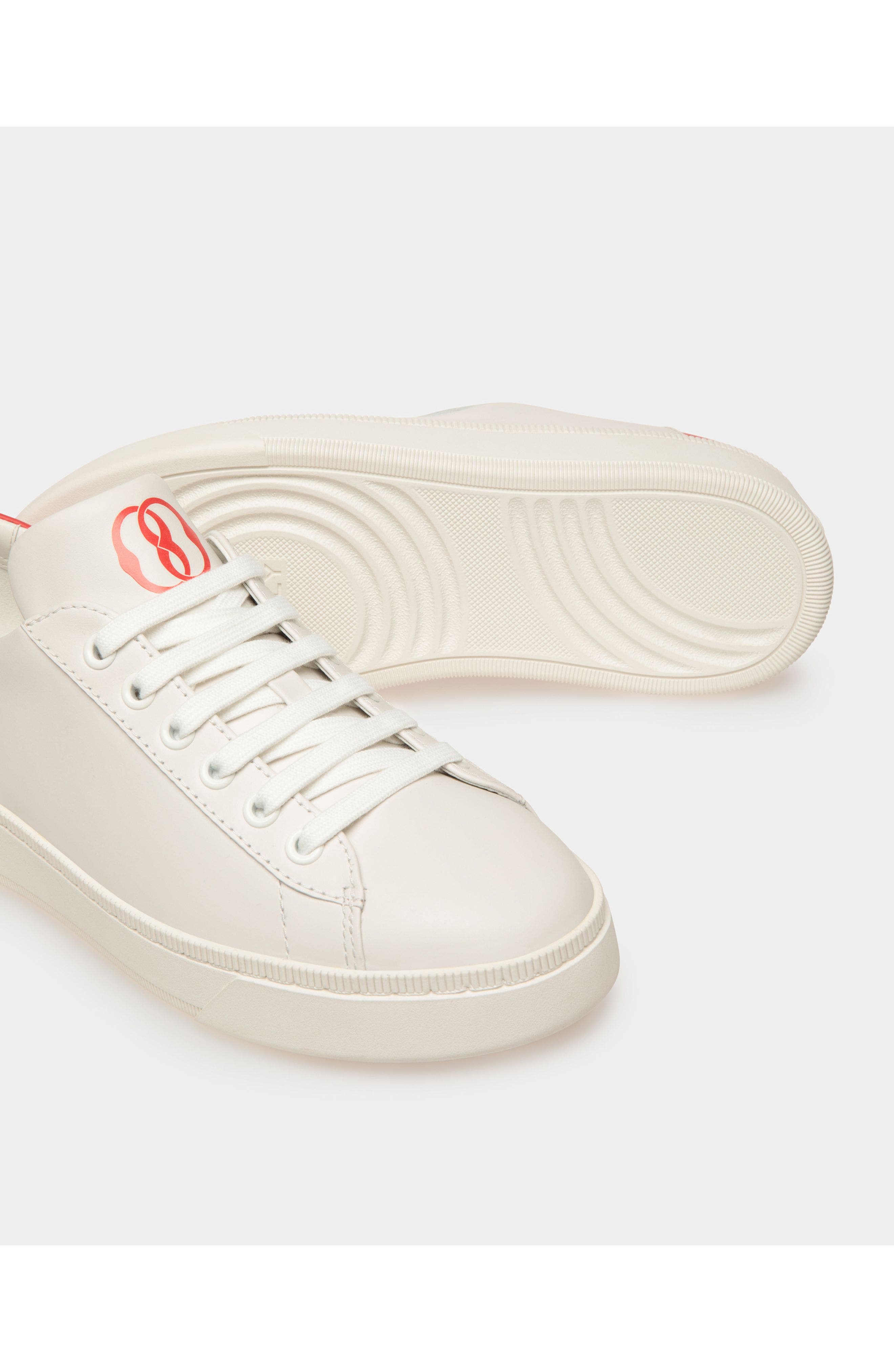 Bally Leather Raise Sneaker, Alternate, color, White