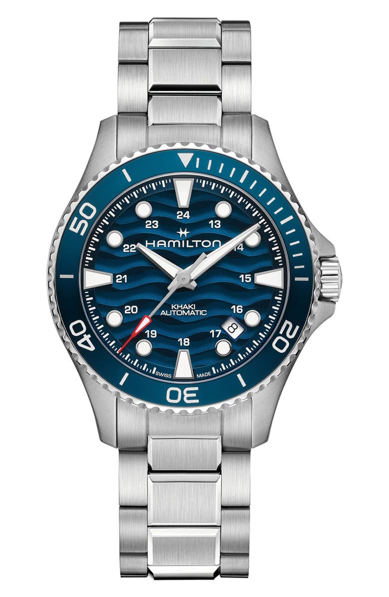 Hamilton Khaki Navy Scuba Blue Automatic Bracelet Watch, 40mm, Main, color,