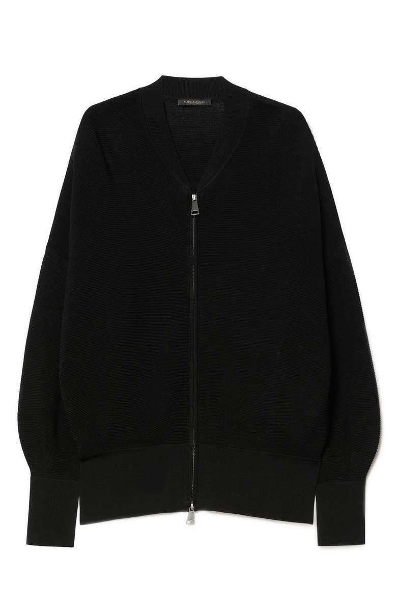 Marina Rinaldi Rafia Bomber Jacket, Alternate, color, Black