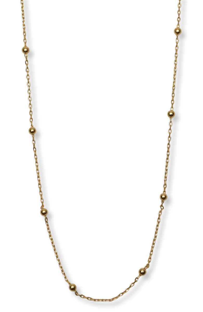 Argento Vivo Sterling Silver Ball Station Necklace, Main, color, Gold