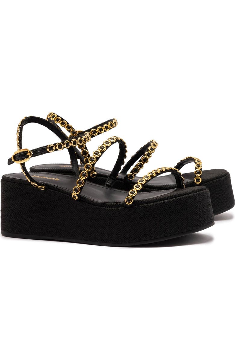 Larroudé Gio Milanina Flatform Sandal, Alternate, color,