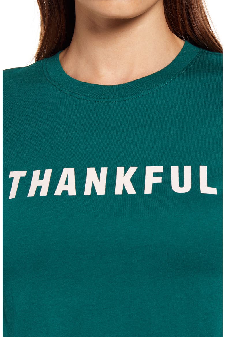 Thankful Graphic Tee, Alternate, color, GREEN THANKFUL