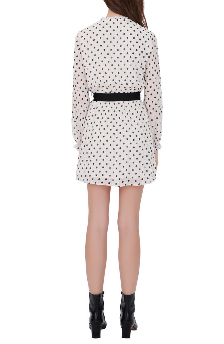 maje Polka Dot Long Sleeve Dress, Alternate, color,