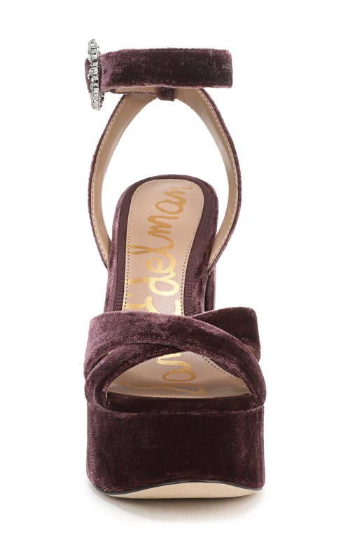Sam Edelman Savannah Glow Ankle Strap Platform Sandal In Burgundy