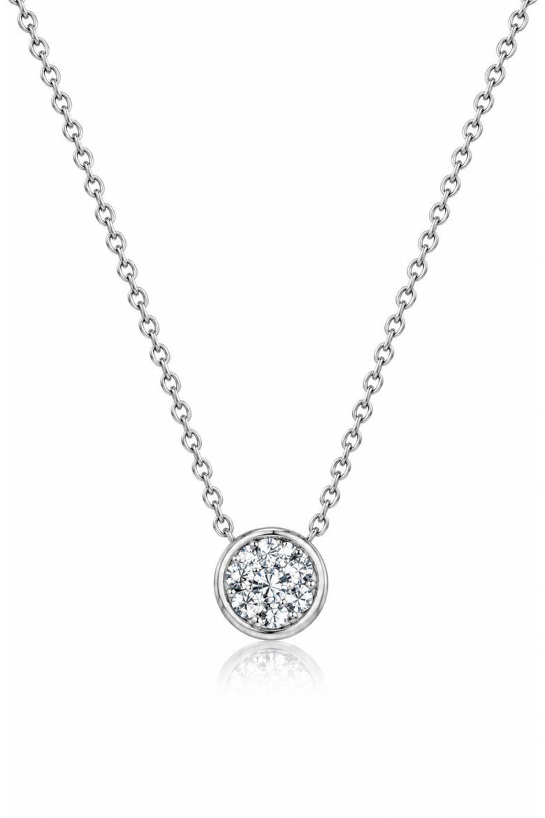 14K WG PLATED MOIS NECKLACE, Main, color, SILVER MOISSANITE