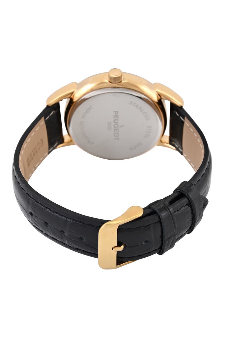 Sun-Moon Vintage Leather Strap Watch - 40MM, Alternate, color, Black