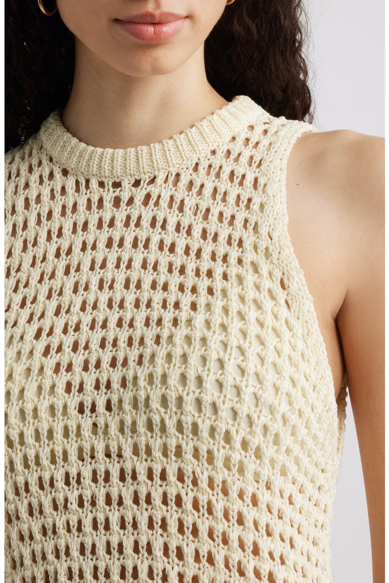 Open Knit Sleeveless Sweater, Alternate, color, YELLOW PALE