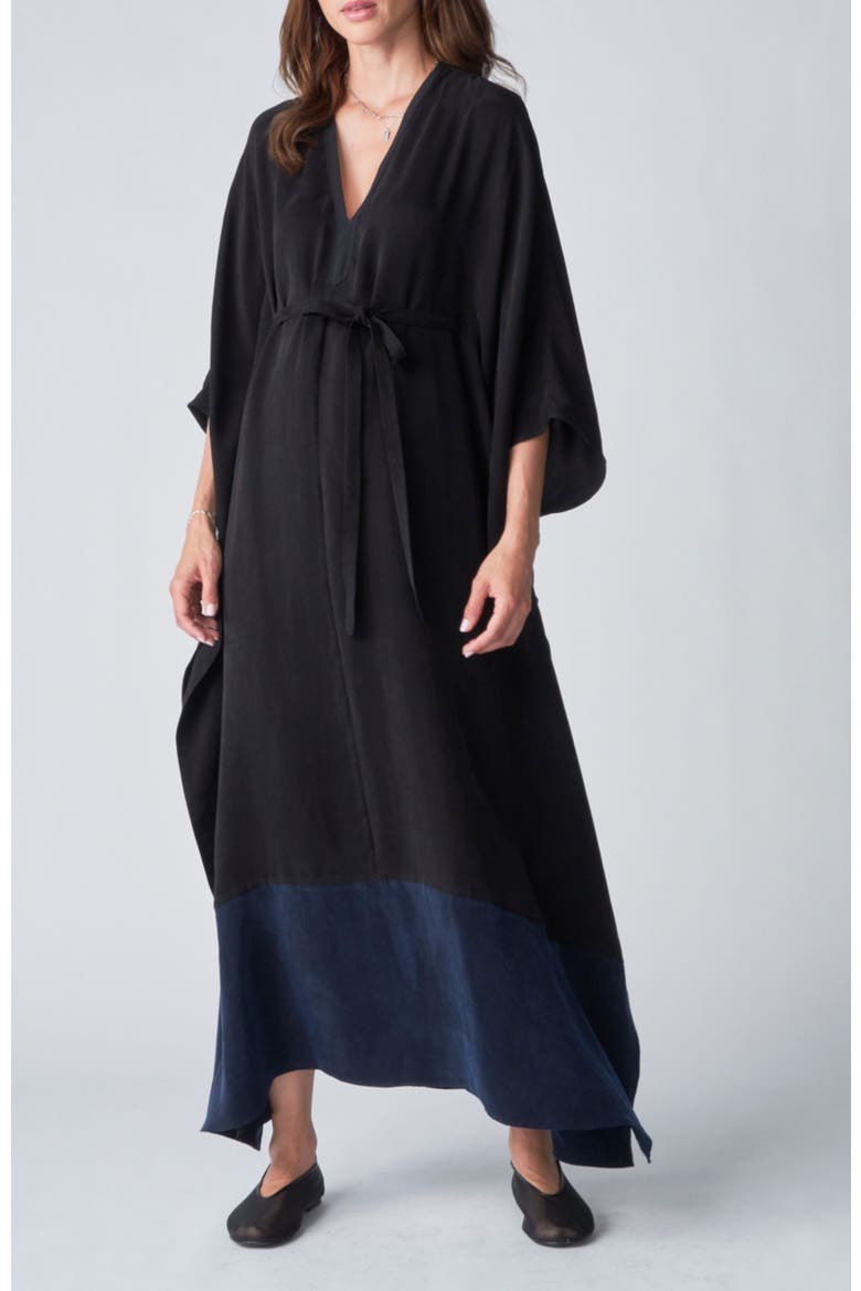 Belted Caftan, Main, color, Black & Navy