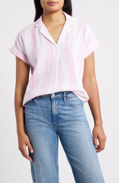 Arin Stripe Short Sleeve Cotton Shirt