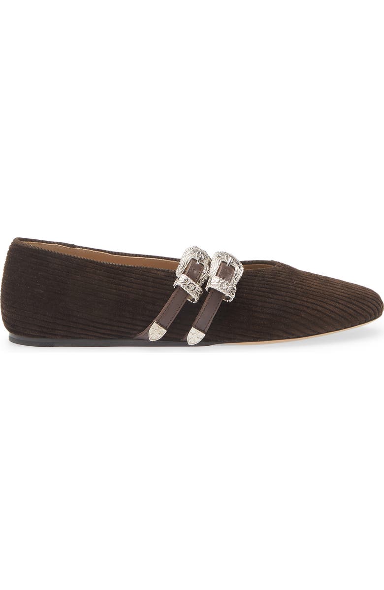 Le Monde Beryl Claudia Corduroy Mary Jane Flat, Alternate, color, Chocolate