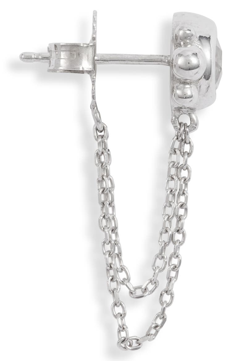 Bonheur Bubbling Brook Chain Detail Stud Earrings, Alternate, color, WHITE TOPAZ