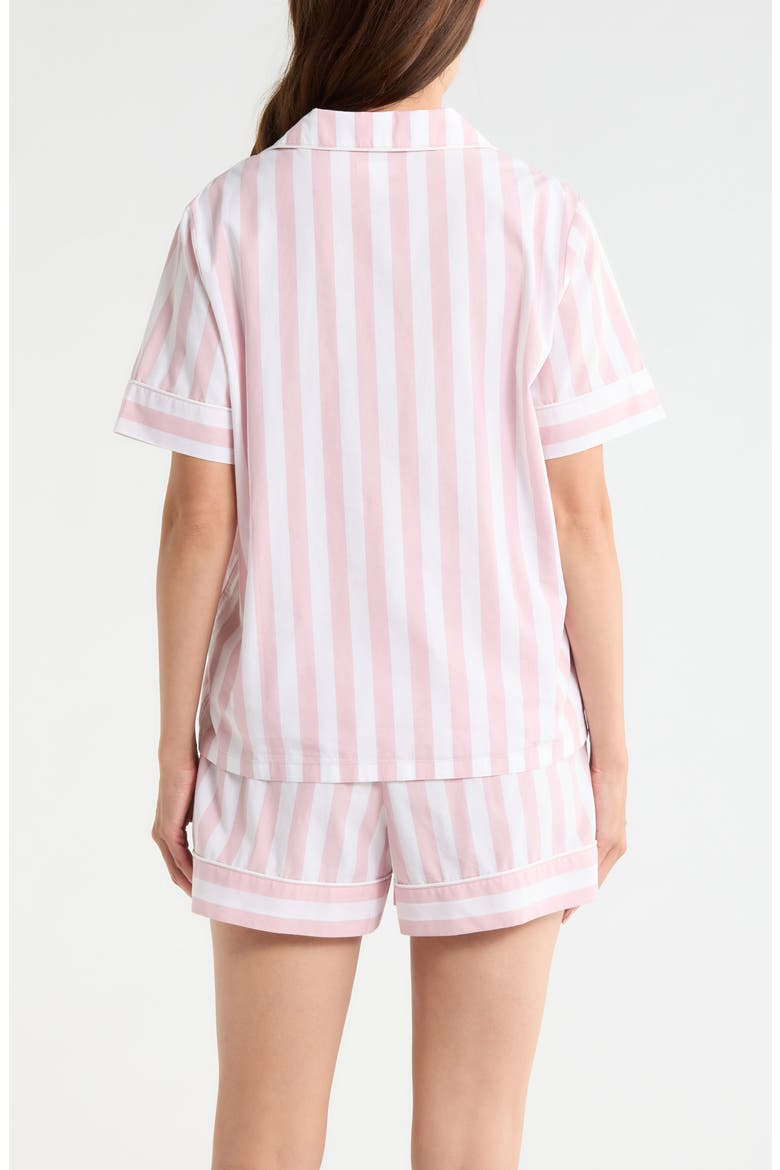 Classic Short Cotton Pajamas, Alternate, color, WHITE- PINK AWNING STRIPE