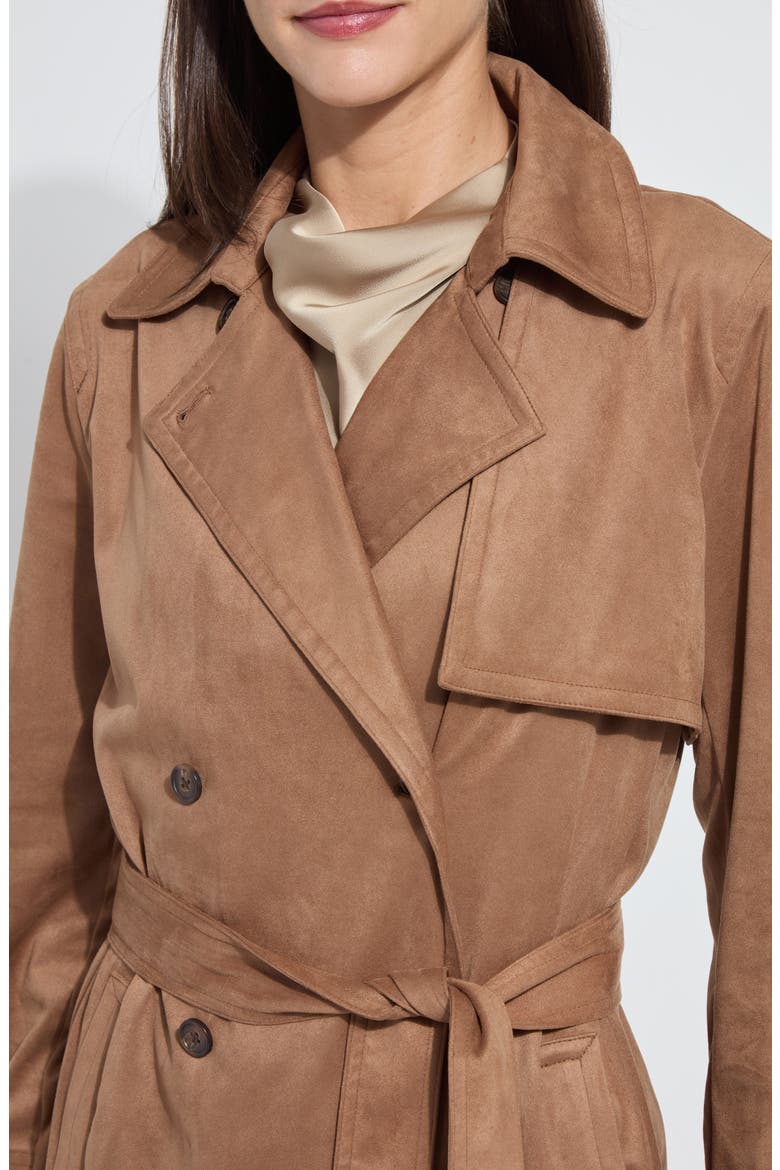 Agatha Faux Suede Trench Coat, Alternate, color, LUX CAM