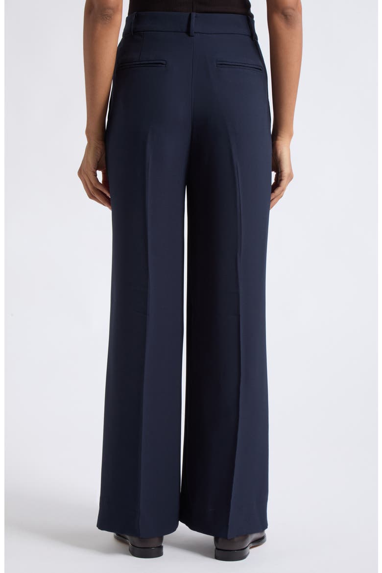 Double-Faced Georgette High Waist Wide Leg Pants, Alternate, color, LAUREN NAVY BLUE