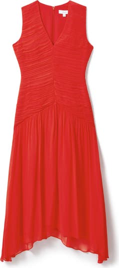 Saffy Ruched Mesh Midi Dress