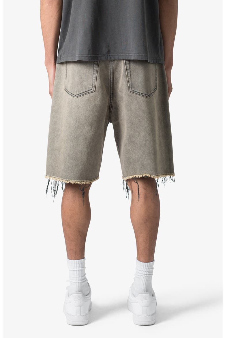 Distressed Mineral Denim Shorts, Alternate, color, BROWN