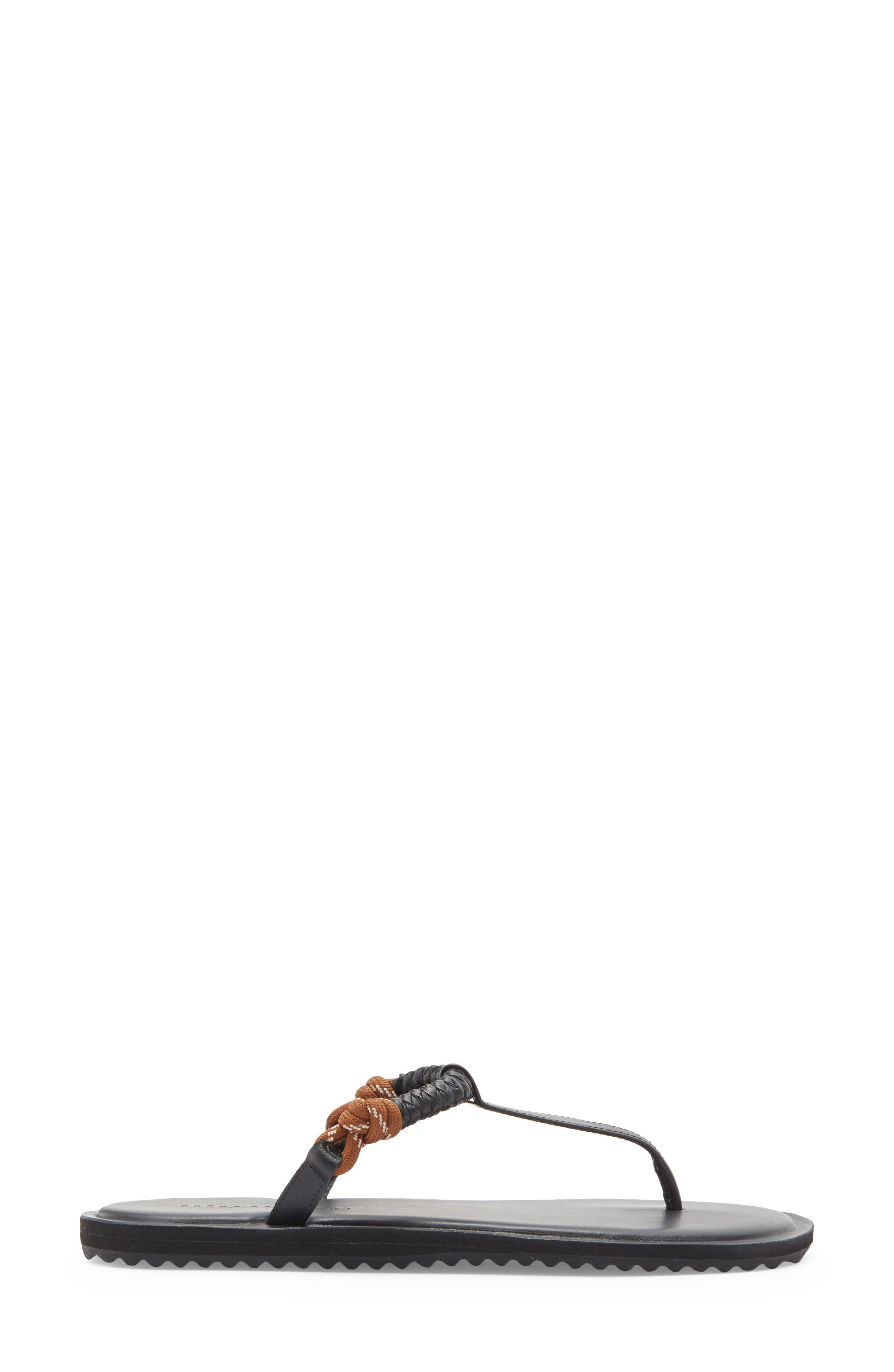 Selah Knotted T-Strap Sandal, Alternate, color, CHOCOLATE ROPE COMBO