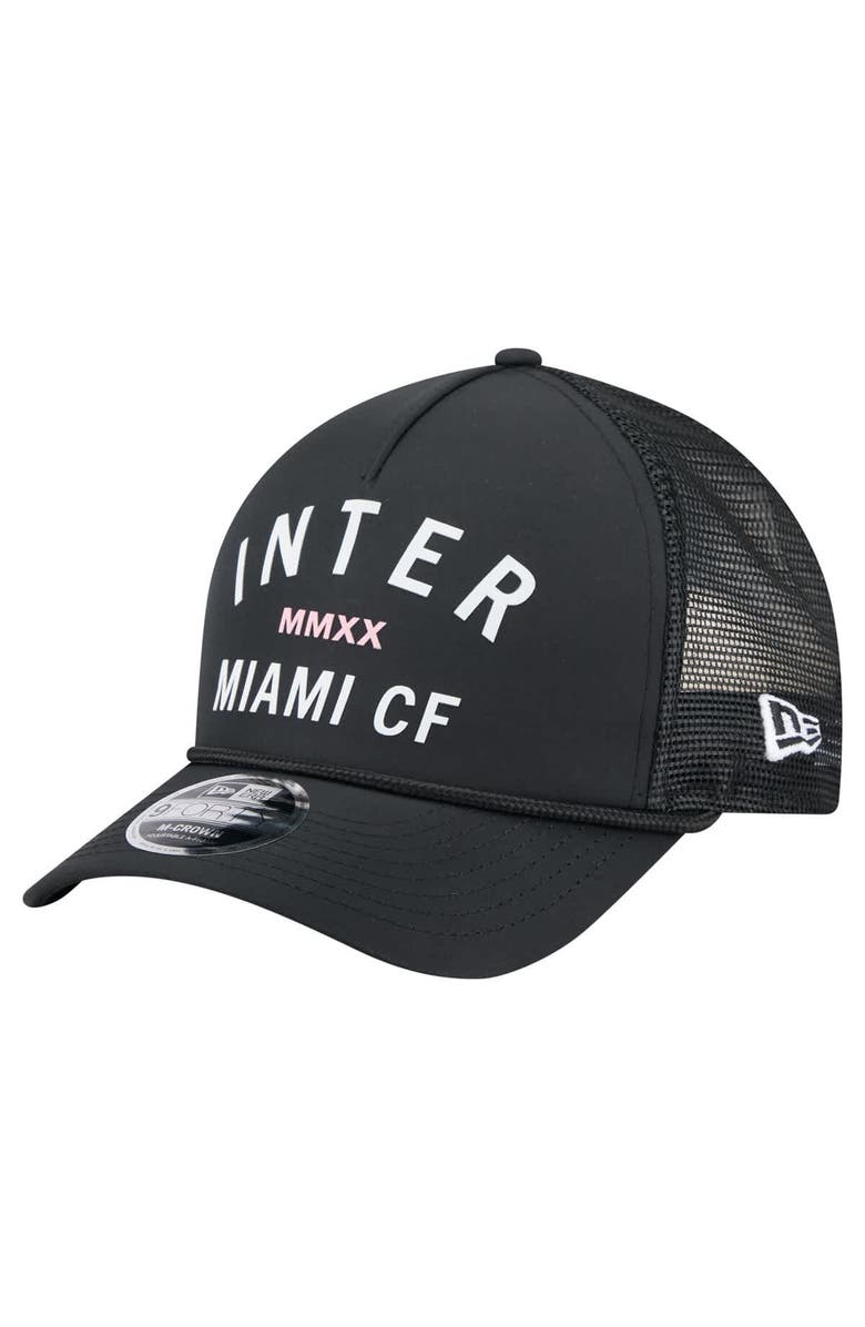 New Era Men's New Era Black Inter Miami CF Minimalist A-Frame 9FORTY Adjustable Hat, Main, color, Black