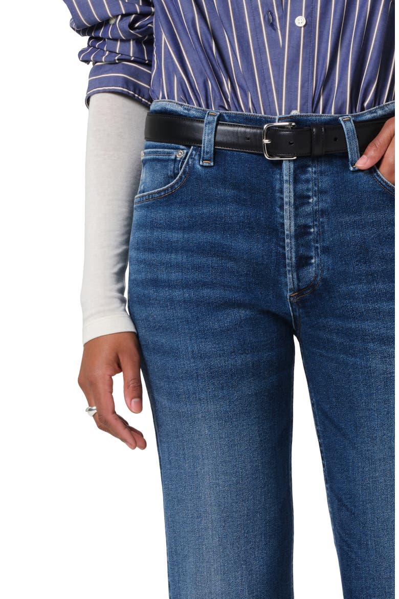 Palma Frayed High Waist Straight Leg Jeans, Alternate, color, AMBRY