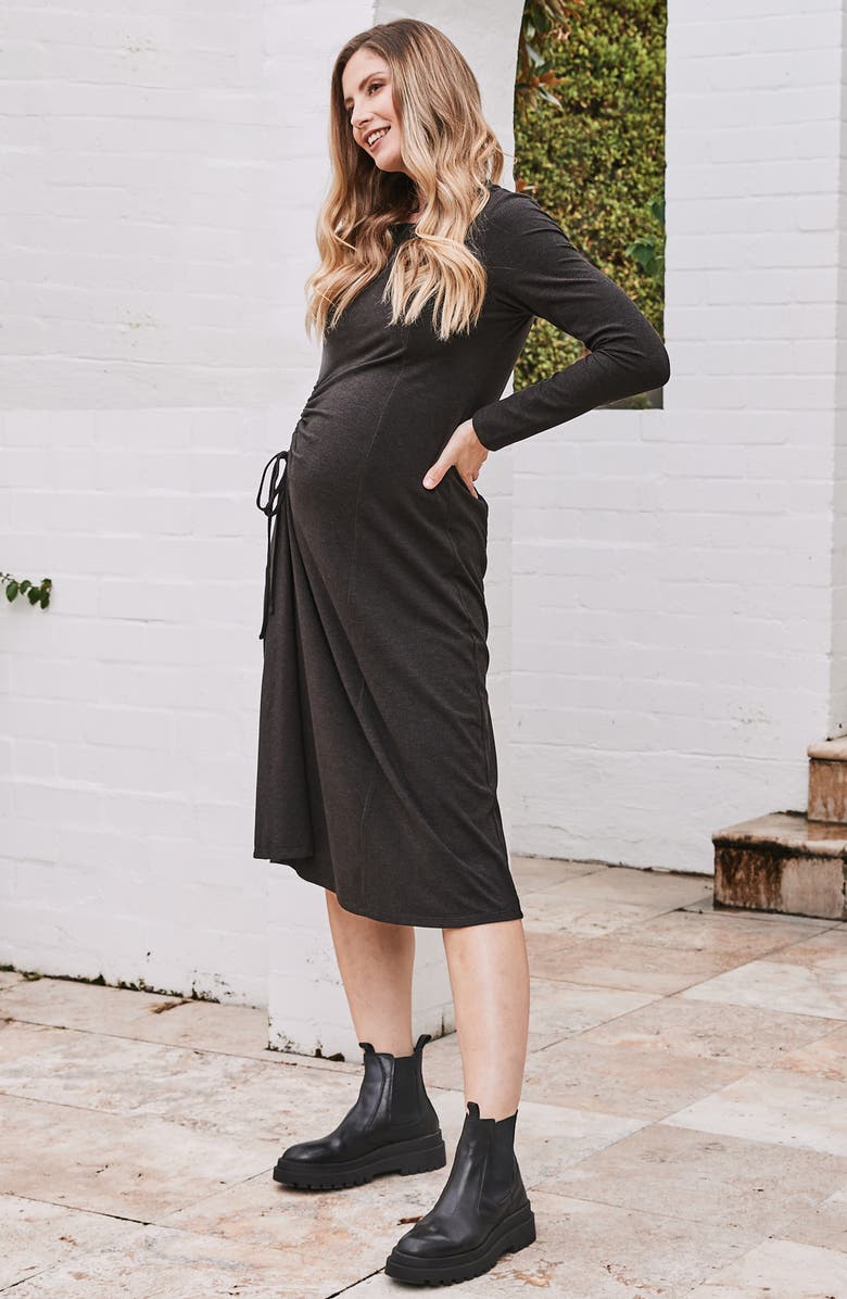 Angel Maternity Eloise Long Sleeve Knit Maternity Dress, Alternate, color, 