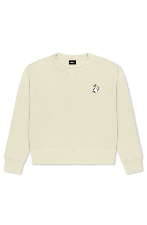Heartly Ghost Relaxed Fleece Crewneck Sweatshirt