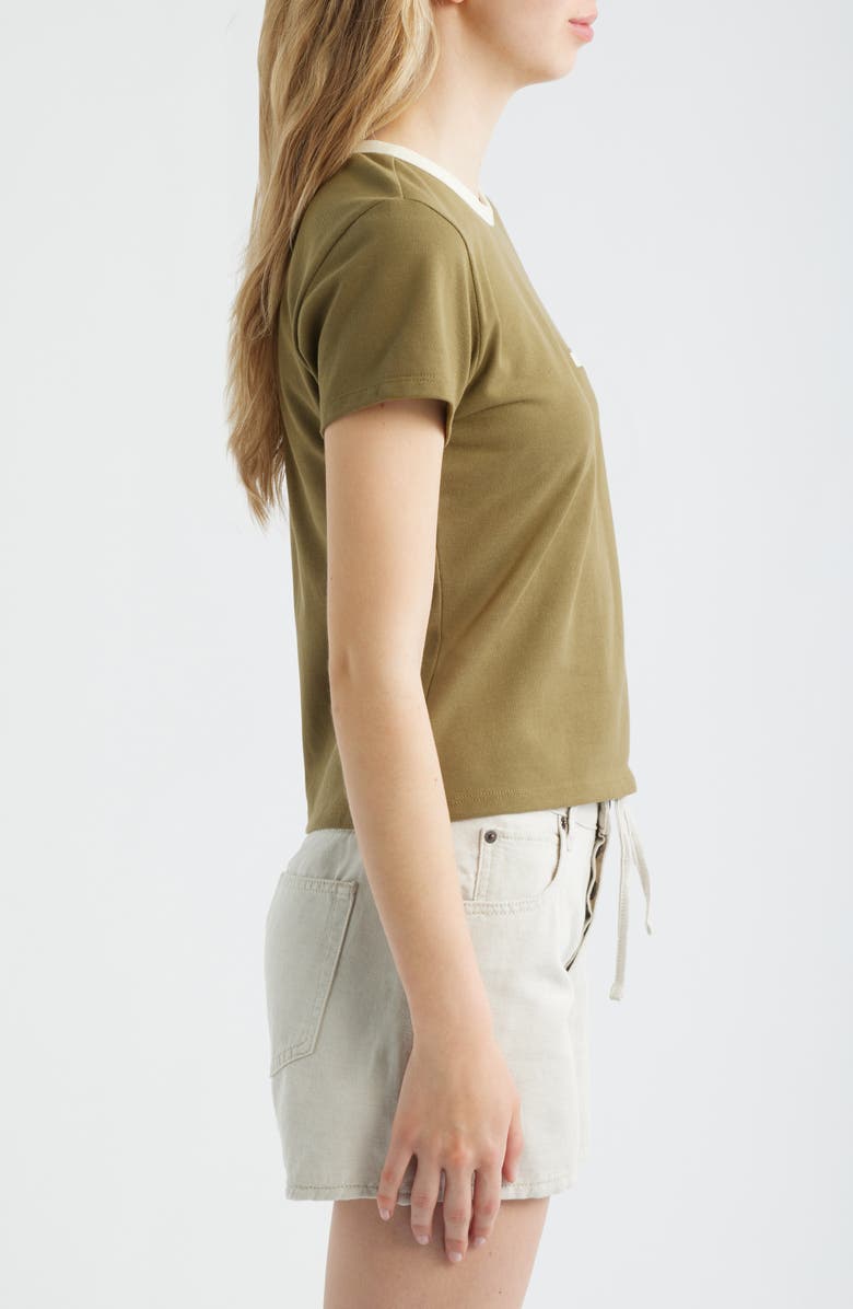 FRAME The Piqué Baby Tee, Alternate, color, Military Multi