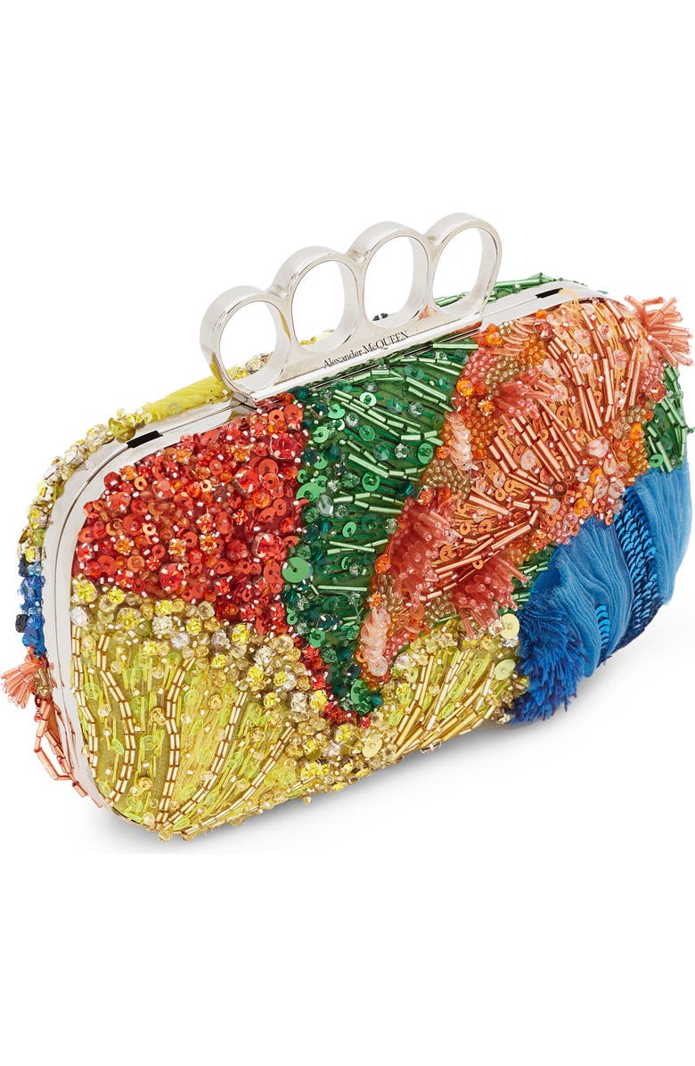 McQueen Embellished Four Ring Box Clutch, Alternate, color,