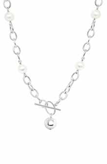 EFFY Sterling Silver Freshwater Pearl Toggle Necklace