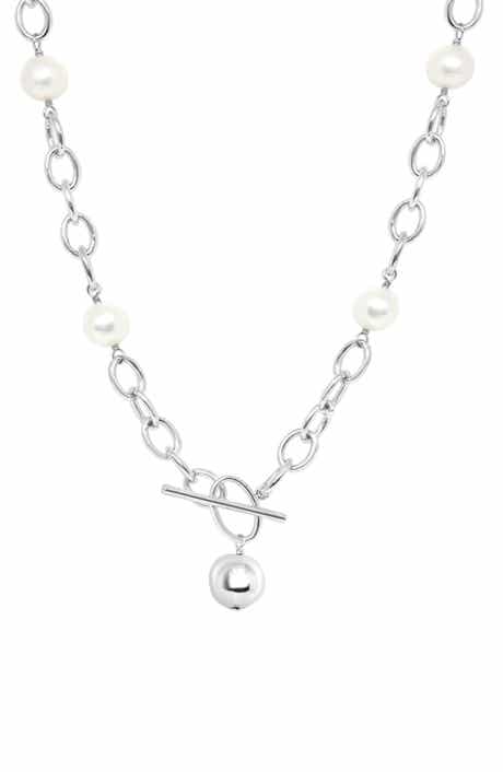 EFFY Sterling Silver Freshwater Pearl Toggle Necklace