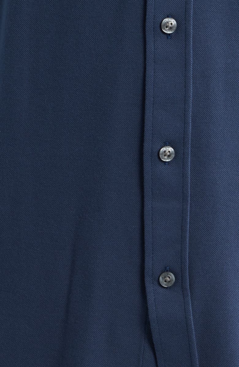 Mack Weldon SILVER Cotton Blend Piqué Button-Down Shirt, Alternate, color, True Navy
