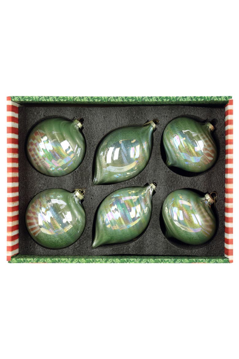 Soft Glow Swirl Ornament, Box of 6, Alternate, color, Pearl White
