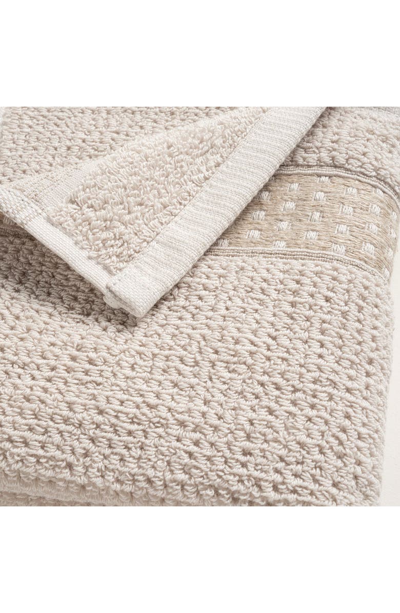 Zsa Zsa Zsu Viseu Tight Jacquard Bordered 100% Cotton Towel 3 Pcs Set, Alternate, color, Beige