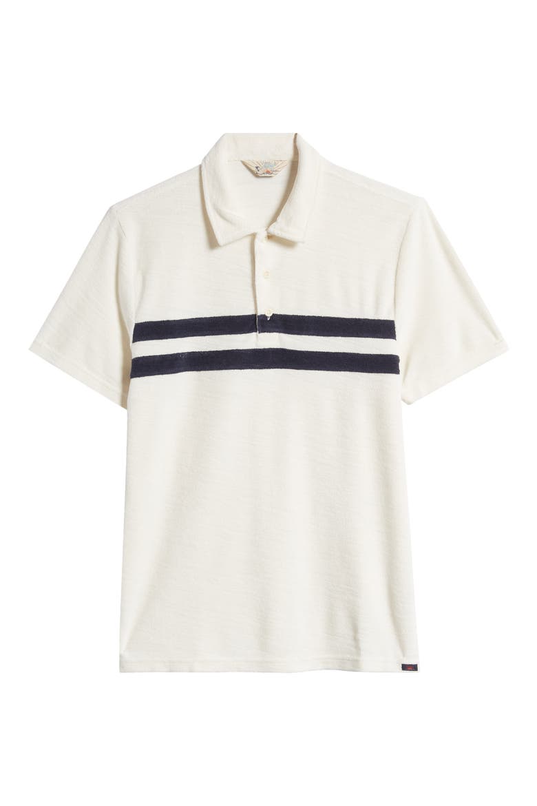 Cabana Surf Stripe Terry Cloth Polo, Alternate, color, VINTAGE WHITE